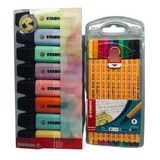 Kit Canetas Stabilo Point 88 C 10 8 Marca Texto Pastel Boss