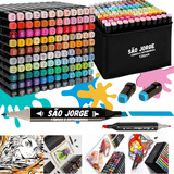 Kit Canetinhas Coloridas Escolar Marcador Desenho 120 Cores