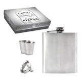 Kit Cantil 200m Inox 2 Copos 1 Funil Porta Bebida De Bolso