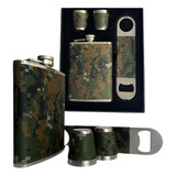 Kit Cantil Bolso Inox 250 Ml Porta Bebidas Whisky vodka