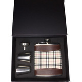 Kit Cantil Porta Bebidas 2 Copos E Funil Cor Marrom preto