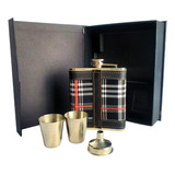 Kit Cantil Porta Bebidas 2 Copos E Funil Xadrez preto