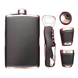 Kit Cantil Whisky Porta Bebidas Abridor Funil 2 Copos