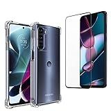 Kit Capa Anti Impacto E Película De Vidro 3D 5D 9D Compatível Para Celular Motorola Moto Edge 30 5G