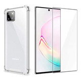 Kit Capa Anti Impacto Para Galaxy Note 10 Lite + Pelicula Cor Transparente