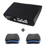 Kit Capa Antipoeira Ps4 Pró 2 Cases Controle Ps4 Azul