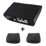 Kit Capa Antipoeira Ps4 Pró 2 Cases Controle Ps4 Preto
