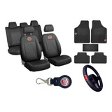Kit Capa Banco Carro Fiat C Tapete 5pç Volante Chaveir