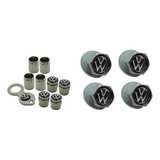 Kit Capa Bico Valvula Antifurto Roda Vw Kit Parafuso Placa
