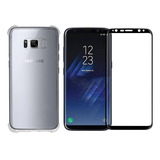 Kit Capa Capinha Case Para Samsung Galaxy S8 Pelicula Cor Transparente