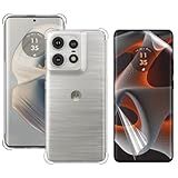 Kit Capa Capinha Transparente Para Motorola Edge 50 Pro Case Air Anti Impacto Transparente Película De Gel Curvada Full Cover Transparente Hydrogel Danet