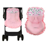 Kit Capa Carrinho E Bebê Conforto Nuvem Chevron Frete Grátis