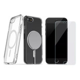 Kit Capa Case Magnética Para iPhone 8 Se 2020 Pelicula
