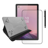 Kit Capa Couro   Película   Caneta Para Tablet Lenovo M9