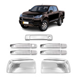 Kit Capa Cromada Retrovisor Maçaneta S10 2012 13 14 16 17
