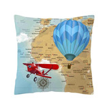 Kit Capa De Almofada Infantil Volta Ao Mundo
