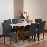 Kit Capa De Cadeira De Jantar 4 Lugares Super Resistentes Cor Chumbo