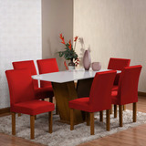 Kit Capa De Cadeira De Jantar 4 Lugares Super Resistentes Cor Vermelho