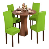 Kit Capa De Cadeira De Jantar 8 Lugares Malha Varias Cores Cor Verde pistache