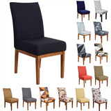 Kit Capa De Cadeira Jantar Elástico 6 Lugares Pronta Cor Preto