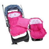 Kit Capa De Carrinho Capa De Bebe Conforto Baloes Pink E Rosa