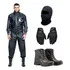 Kit Capa De Chuva Bota Pantaneiro Luva Balaclava Motoqueiro