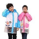 Kit Capa De Chuva Infantil Guarda Chuva Capa Com Capuz E Botões ROSA Menino Menina Escolar Passeios 8 A 12 