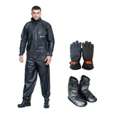 Kit Capa De Chuva Luva Nylon Galocha Piracapa Motoqueiro