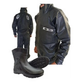 Kit Capa De Chuva Moto Pvc Bota Impermeavel Motoqueiro