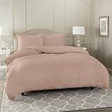 Kit Capa De Edredom Casal 2-20 X 2-40 Zíper 400 Fios Microfibra - Fronhas - Duvet -Rosa Antigo-