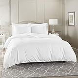 Kit Capa De Edredom Queen 2 40 X 2 60 Zíper 400 Fios Microfibra Duvet White 