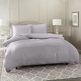 KIT CAPA DE EDREDOM QUEEN 400 FIOS LUXO 2 40 X 2 60 COM ZÍPER 2 FRONHAS DUVET CINZA CLARO 