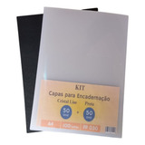 Kit Capa Encadernação A4 Preta Cristal Line 100 Unidades