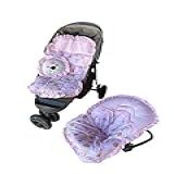 Kit Capa Forro Para Carrinho Capa Para Bebê Conforto Universal 13kg Macia 100 Algodão Safari Rosa Com Almofadinha Decorativa