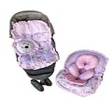 Kit Capa Forro Para Carrinho De Bebê Capa Para Bebê Conforto Universal 13kg 100 Algodão Macia Apoio Redutor De Corpo Safari Rosa