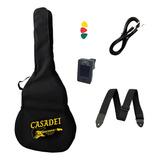 Kit Capa Guitarra viola Cinturada Afinador Clip Correia Cabo