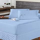 Kit Capa Impermeável Protetora Para Colchão Casal 02 Protetores Impermeáveis Para Travesseiro 4 Camadas De Proteção Respirável E Não Faz Barulho Azul Casal 