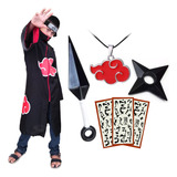 Kit Capa Manto Akatsuki Naruto Fantasia