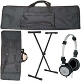 Kit Capa Para Teclado 5 8 Master Luxo Com Suporte Fone Akg