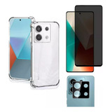 Kit Capa Privacidade Película Câmera P Redmi Note 13 5g