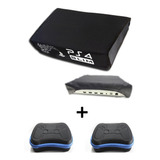 Kit Capa Protetora Antipoeira Ps4 Slim Console 2case