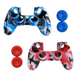 Kit Capa Protetora Silicone Para Controle Ps4 2 Grip Game