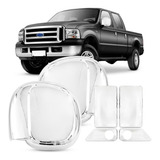 Kit Capa Retrovisor Cromado F250 99 00 A 11 Aplique Maçaneta