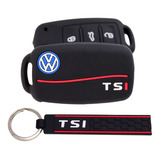 Kit Capa Silicone Chaveiro Vw Tsi Jetta Up Tiguan Fox Gol