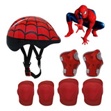 Kit Capacete Cotoveleira Infantil Homem Aranha