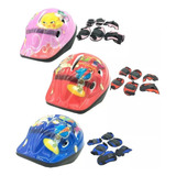 Kit Capacete Cotoveleira Joelheira Infantil Bike Skate Cores