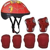 Kit Capacete Cotoveleira Joelheira Infantil Bike Skate Verme