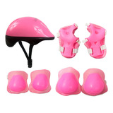 Kit Capacete Infantil Proteção Bicicleta Patins Skate Rosa