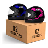 Kit Capacete Sport Moto 788 2 Unidades Viseira Fumê Cristal