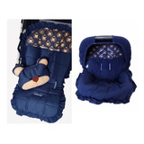 Kit Capas Carrinho Capa Bb Conforto Capota Azul Marinho